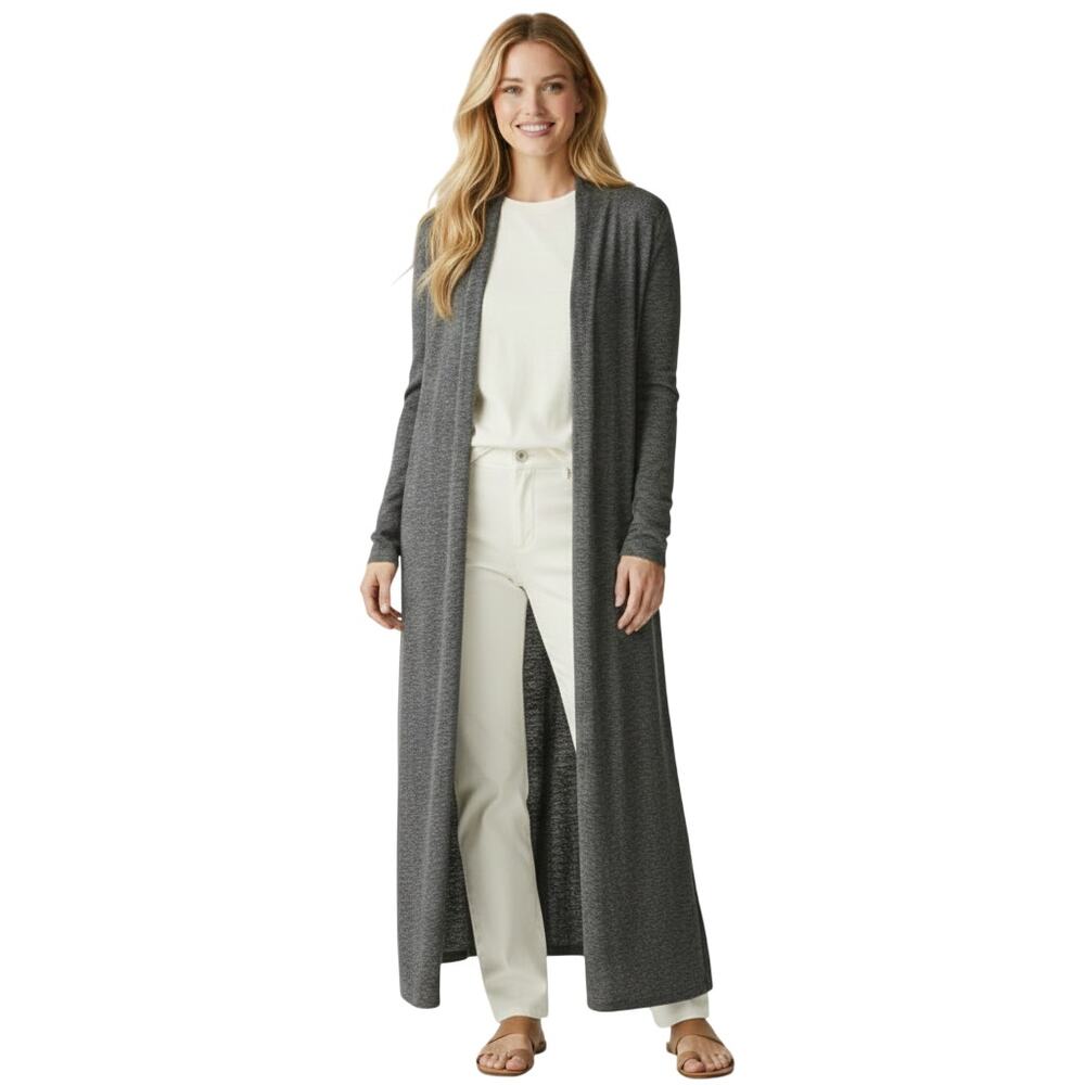 Free People Long Cardigan Sweater Gray Cotton Blend Women XS NWOT
